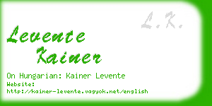 levente kainer business card